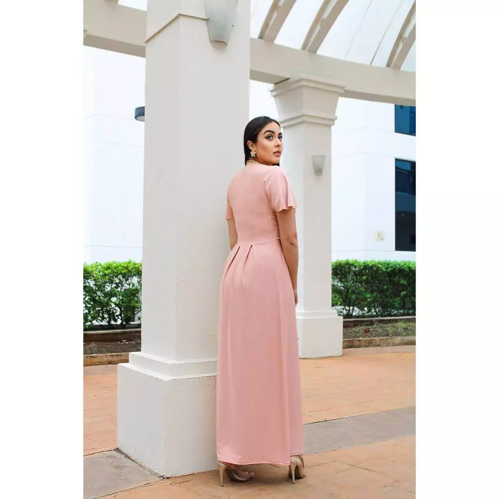 Vestido Longo Elegante Modelo Bella e Manga Flare