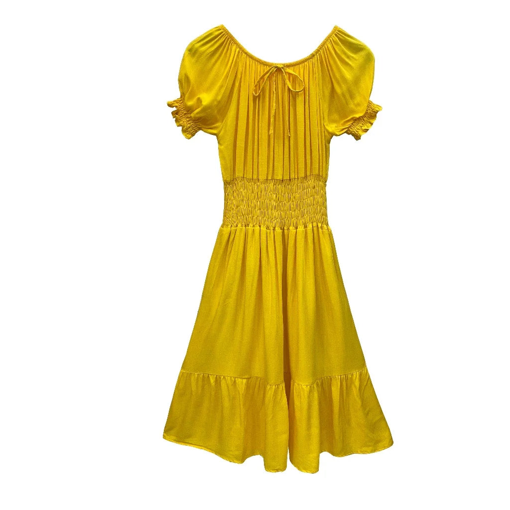 Vestido Midi Festa Evangélica com Elástico na Cintura - LILIN