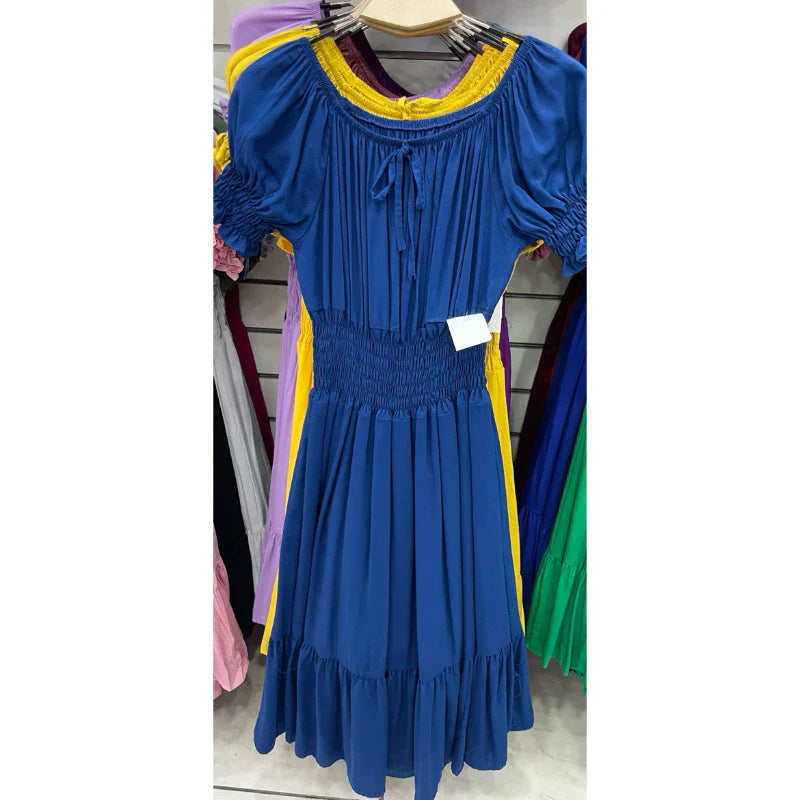 Vestido Midi Festa Evangélica com Elástico na Cintura - LILIN