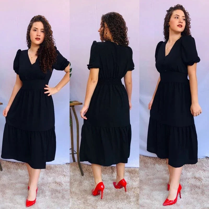 Vestido Midi Duna Liso