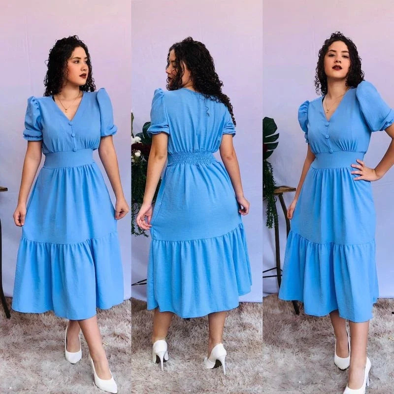 Vestido Midi Duna Liso