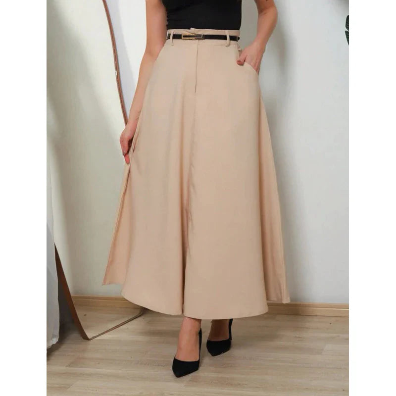 Saia Longa Feminina de Alfaiataria - Moda Evangélica Casual Básica