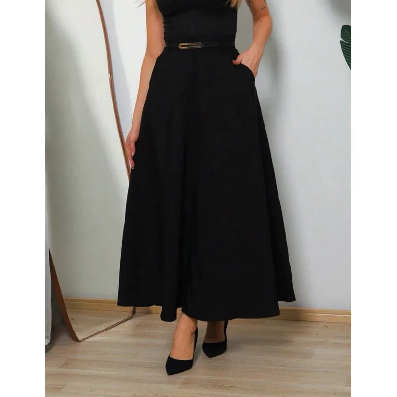 Saia Longa Feminina de Alfaiataria - Moda Evangélica Casual Básica