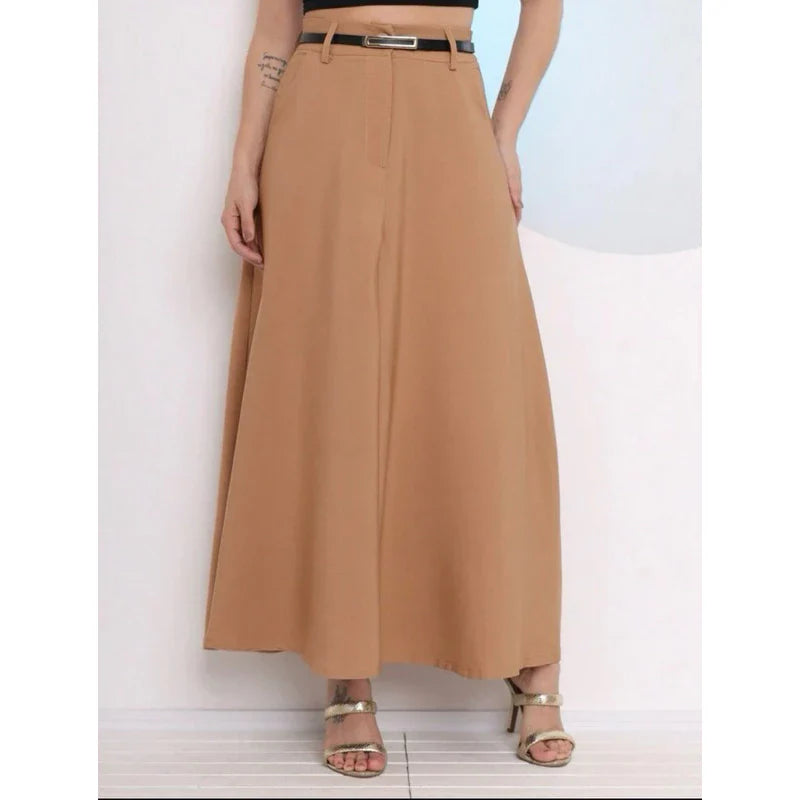 Saia Longa Feminina de Alfaiataria - Moda Evangélica Casual Básica