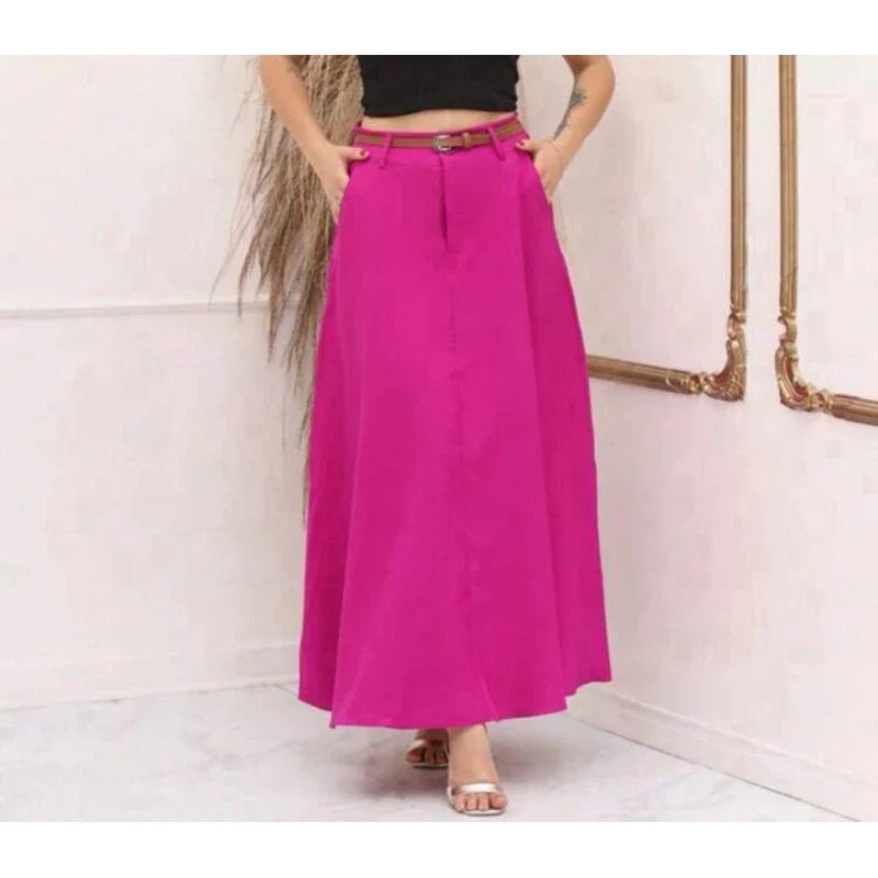 Saia Longa Feminina de Alfaiataria - Moda Evangélica Casual Básica