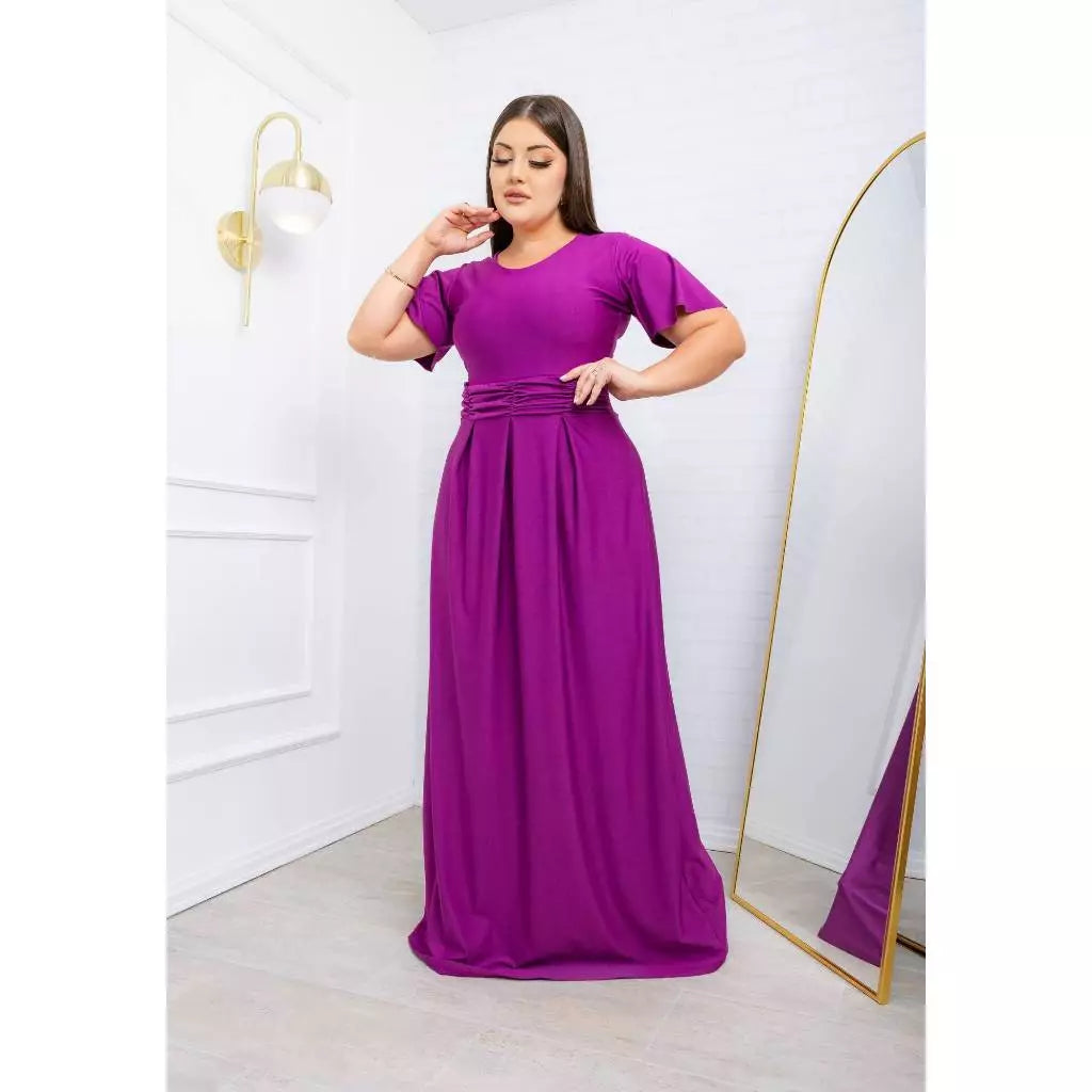 Vestido Longo Elegante Modelo Bella e Manga Flare