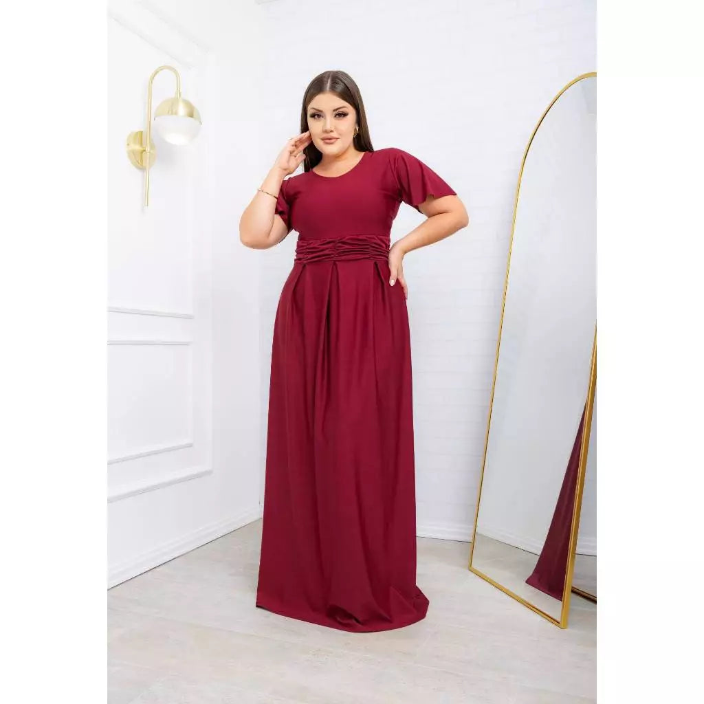 Vestido Longo Elegante Modelo Bella e Manga Flare